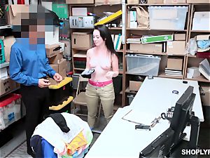 Athena Rayne beaten in the bean coochie by dangled security guard