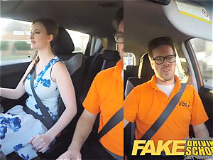 faux Driving college Nerdy ginger-haired teenager college girl